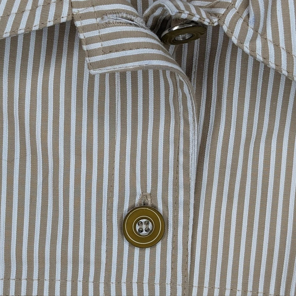 NWT ALIA Tan Beige Cream  Stiped Button Down Collared Jacket Women 16 Plus Size - Picture 8 of 10